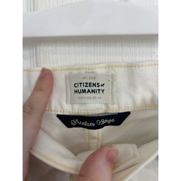 Citizens of Humanity White Charlotte Crop Denim Jeans Size 27 Button Fly - Picture 3 of 12